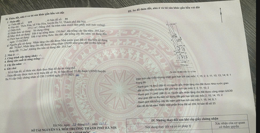 lô đất 355m2 đường to, gần hồ trong làng homestay