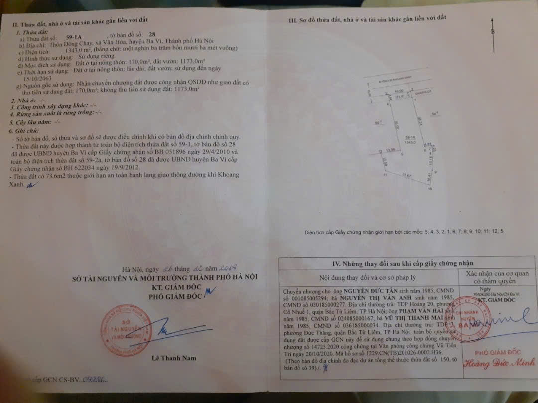 lô đất mặt đường nhựa 1343m2 giá 7 triệu/m2