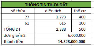 lô đất mặt đường nhựa 2388m2 gần paragon resort giá chỉ 6 triệu/m2