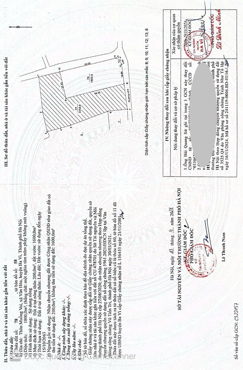 336m2 tại khu Đồi Gió – Vân Hòa, Ba Vì giá 2,7 tỷ