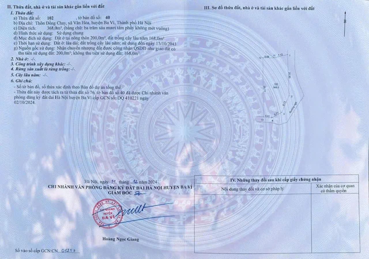 368m2 gần DT87 lô góc 2 mặt đường giá nhô 2 tỷ