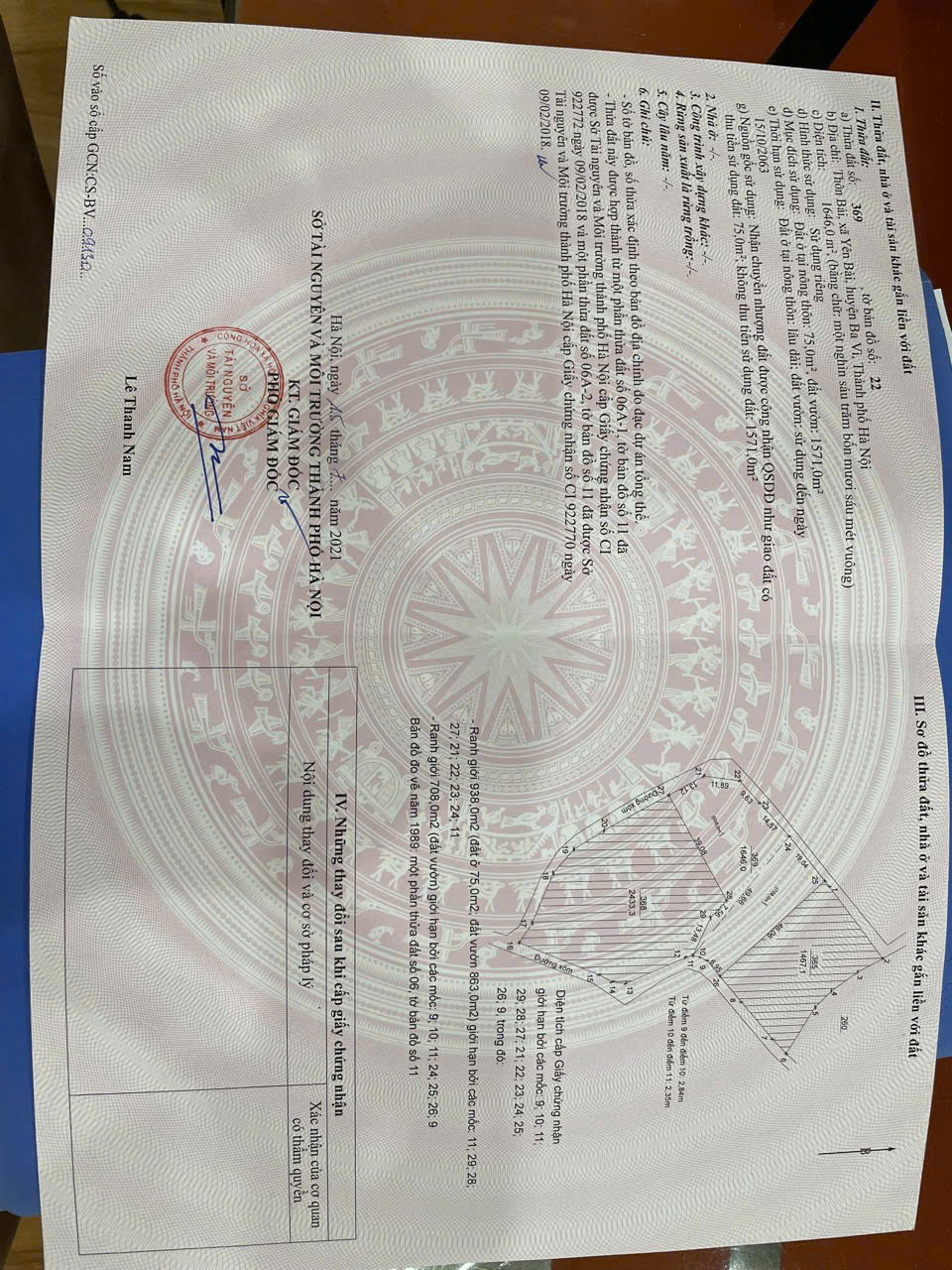 lô 1646m2 thôn Bài, Yên Bài, bám 3 mặt đường, dễ phân lô