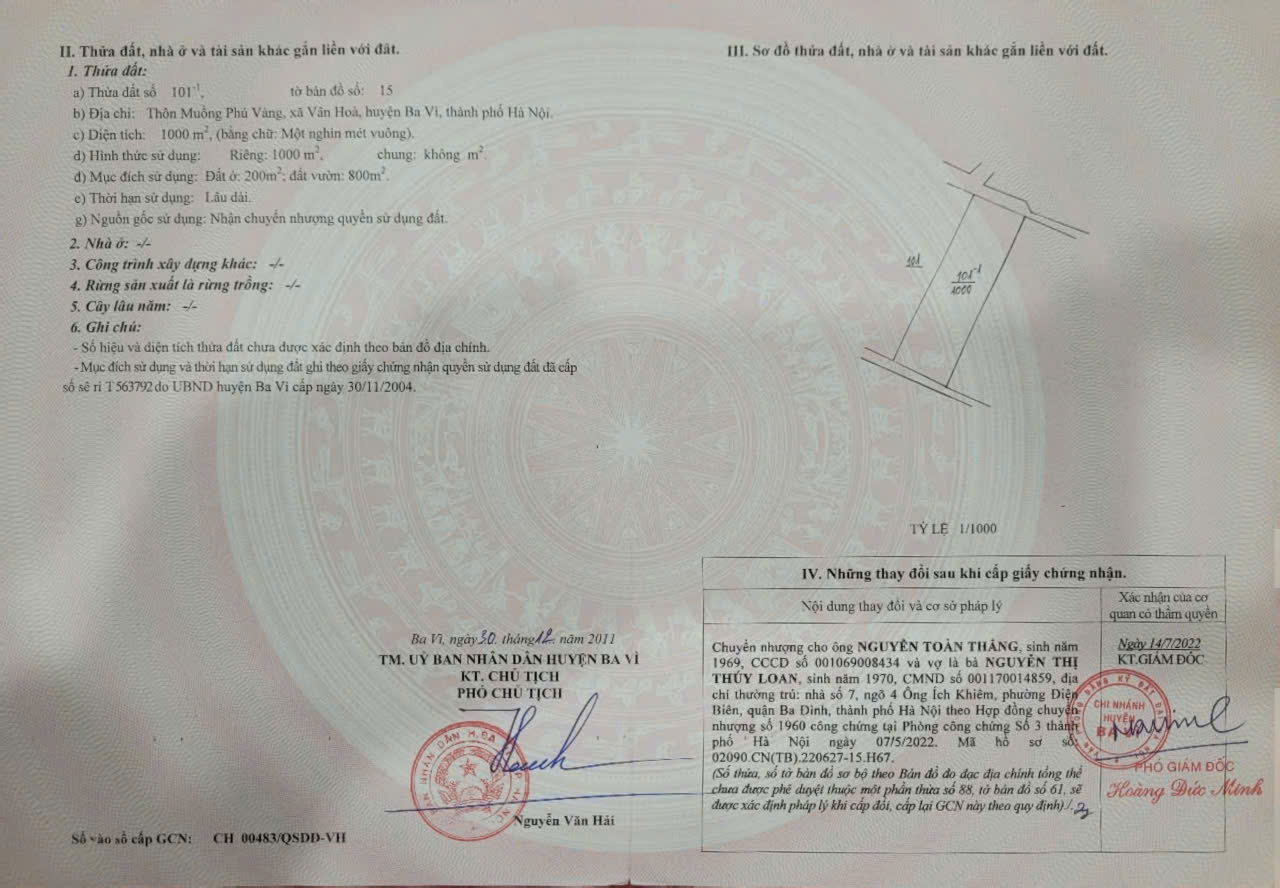 bán 3 lô liền nhau diện tích nhỉnh 2054m2 có bán lẻ, sẵn sổ riêng