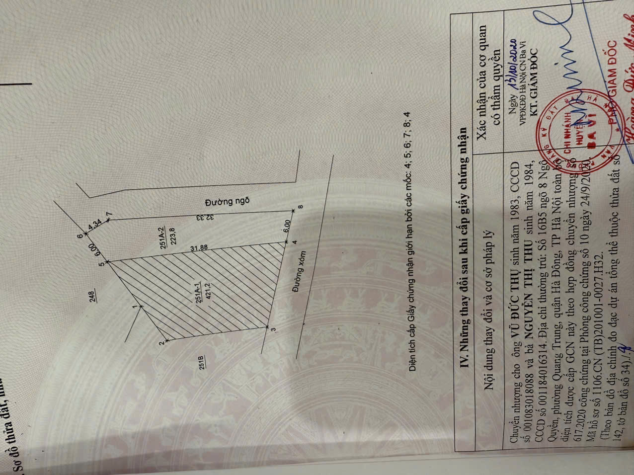 bán lô 223m2 thôn Nghe – Vân Hòa, Ba Vì, HN