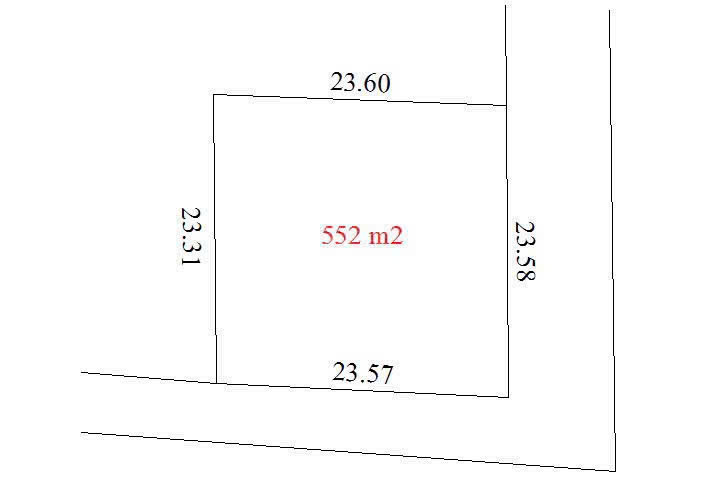 lô góc, gần đường nhựa, vuông vắn 552m2 tại Vân Hòa