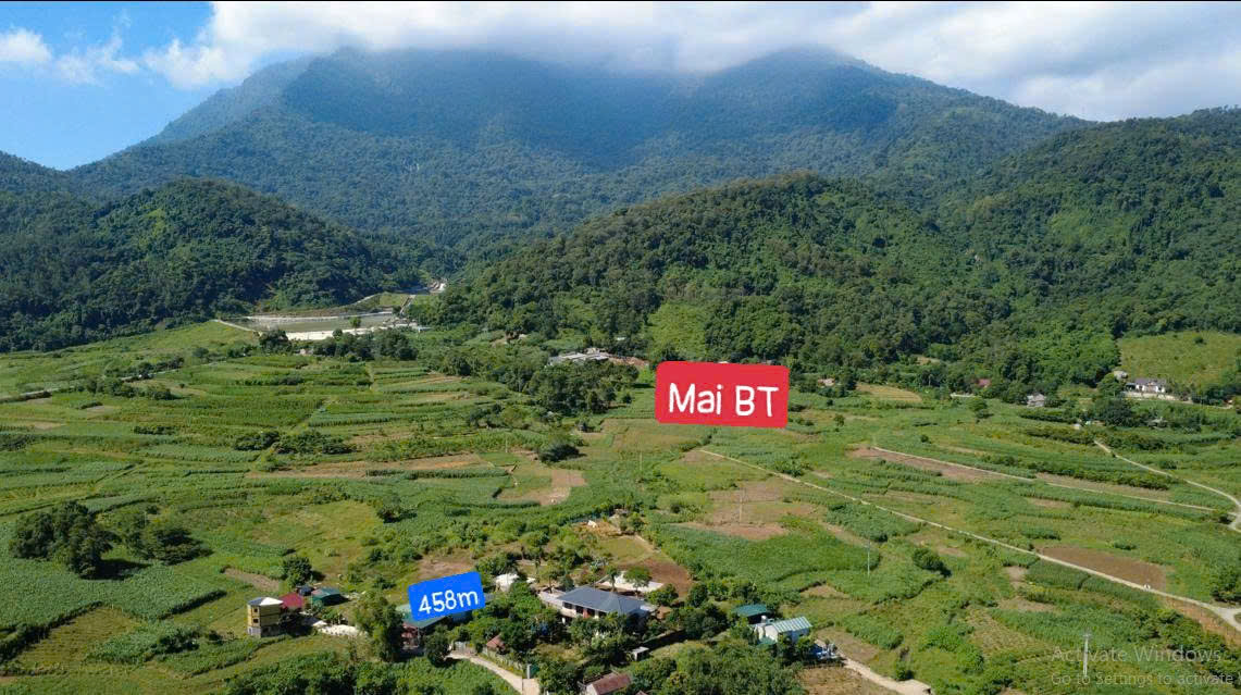 458m2 có 150m2 thổ cư, view núi, bám cánh đồng , có sẵn nhà